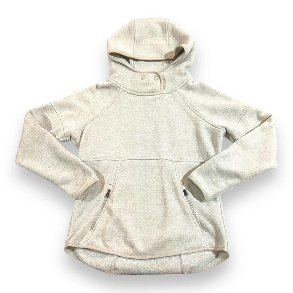 Prana Tri Thermal Threads Tunic Hoodie Size S Heathered Cream - Picture 2 of 8